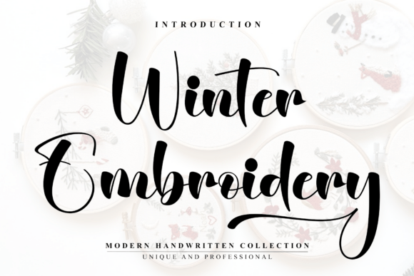 Winter Embroidery: A Cozy Script Font for Handmade Brands